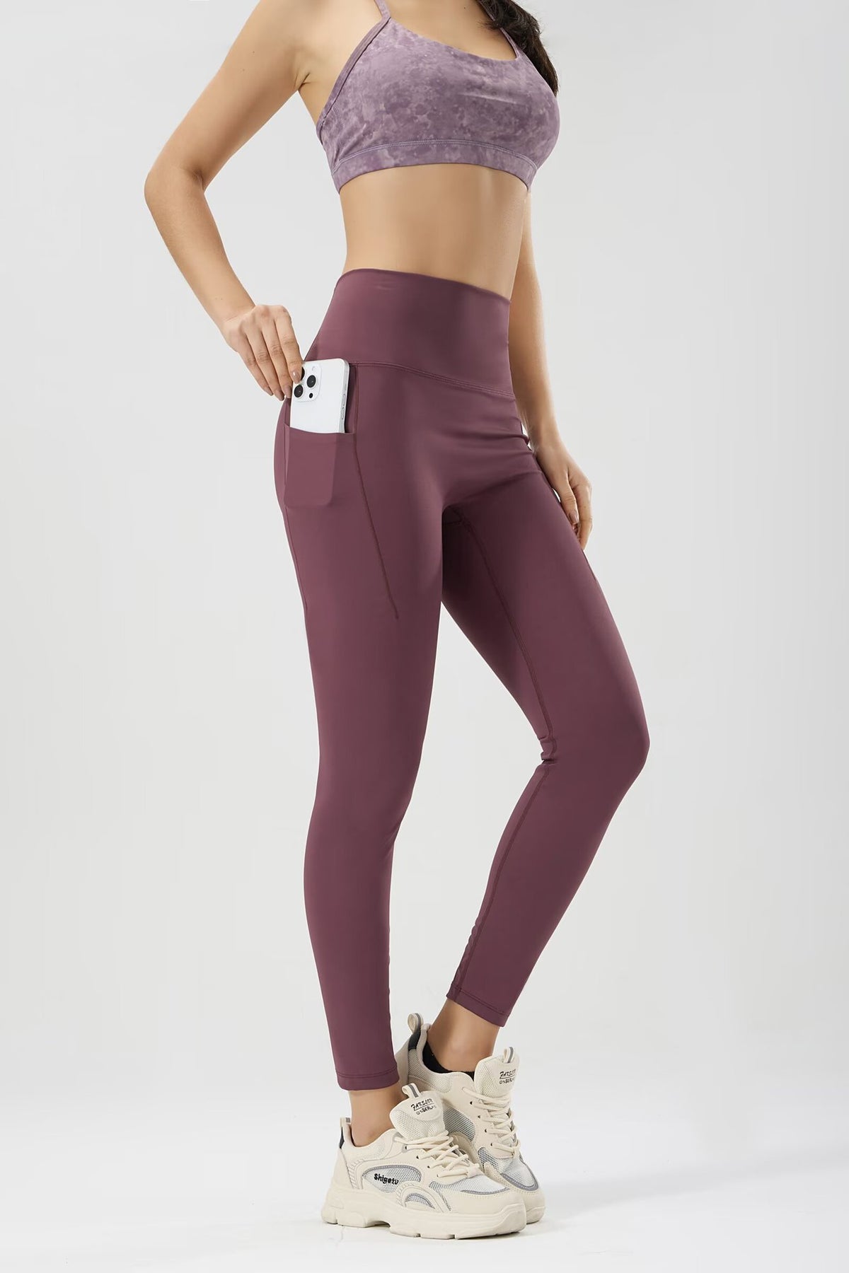No awkward line yoga pants for women high waist hip lifting side fitness