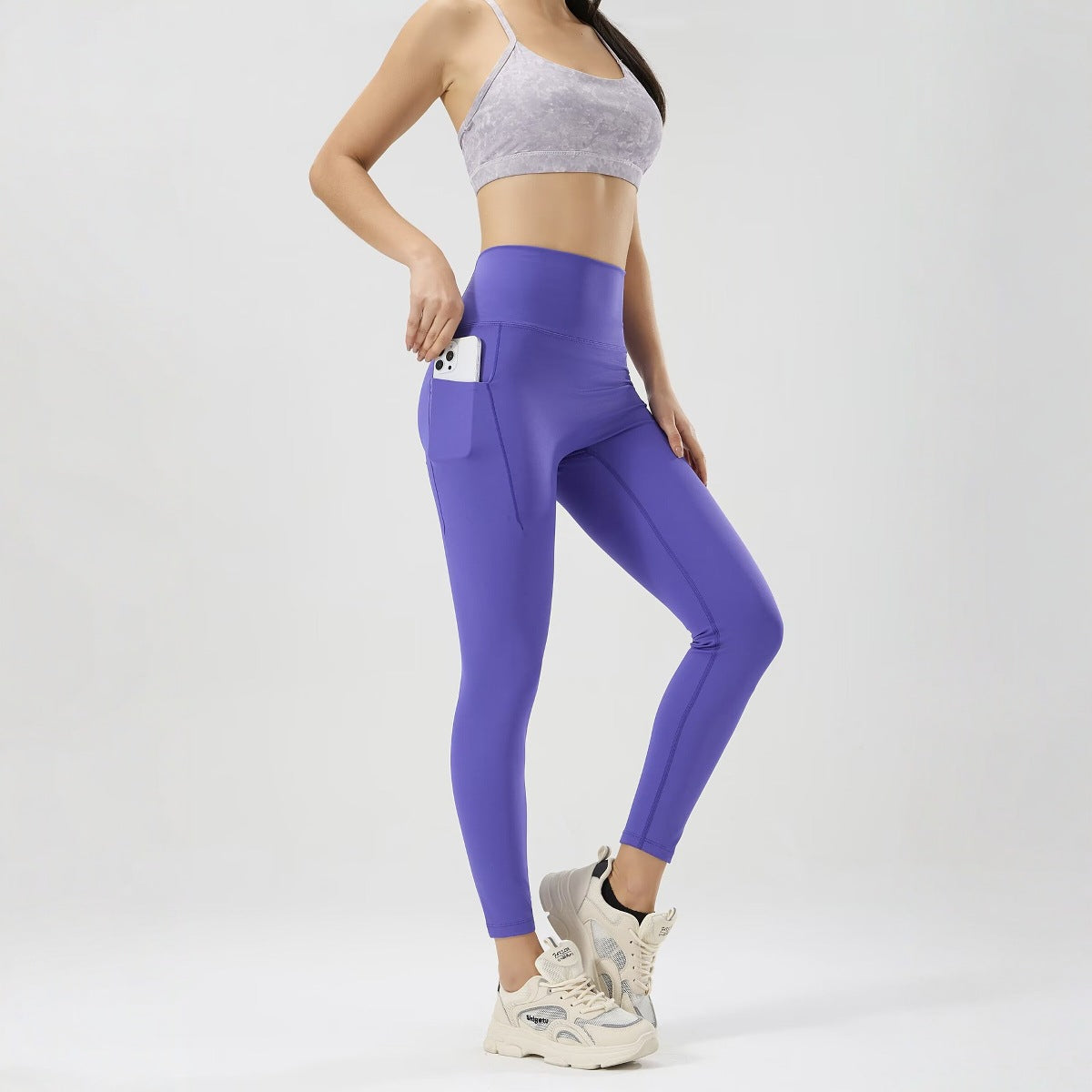 No awkward line yoga pants for women high waist hip lifting side fitness