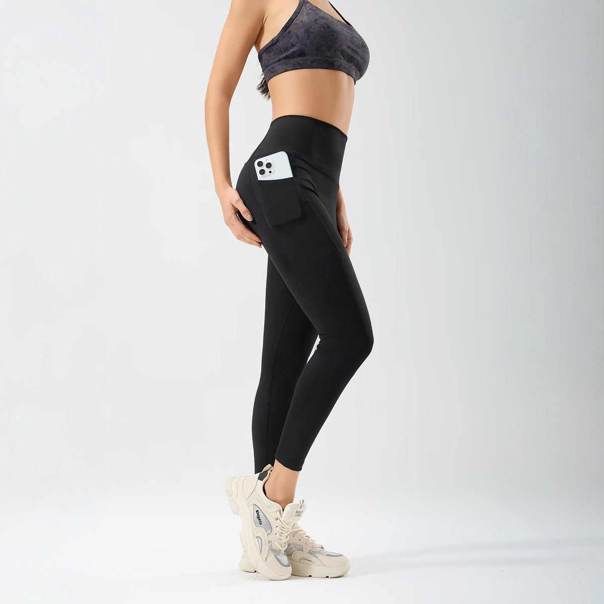 No awkward line yoga pants for women high waist hip lifting side fitness