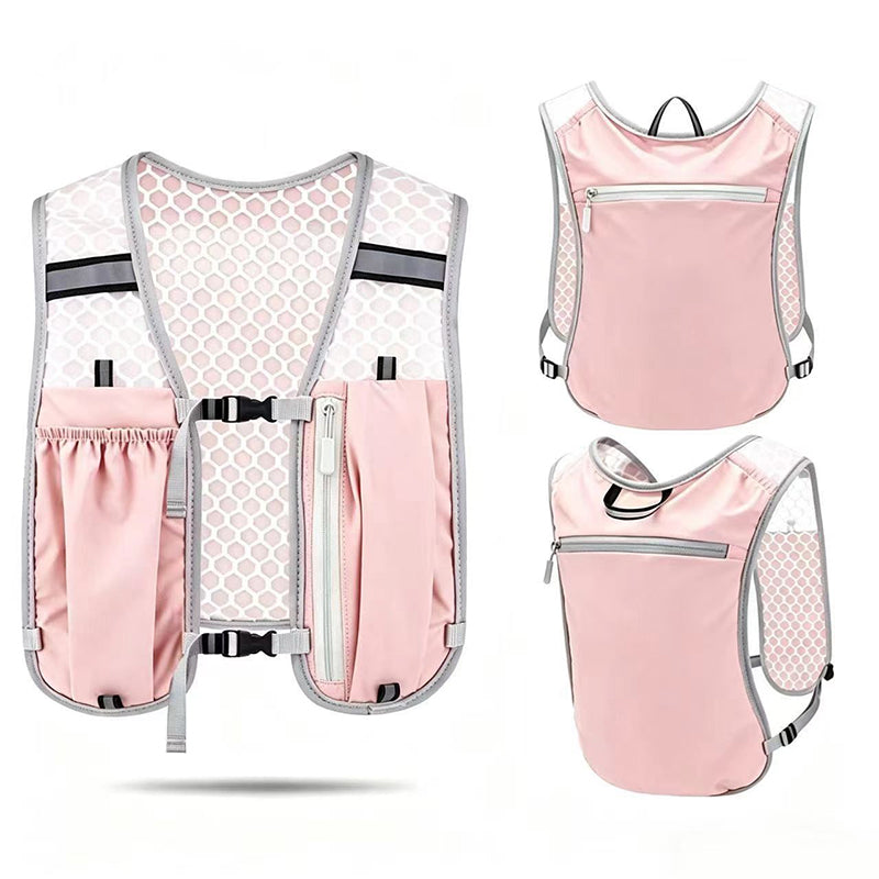 Lightweight Ergonomic Running Hydration Vest – Reflective Water Bottle Backpack for Cycling, Walking, Kayaking & Outdoor Sports