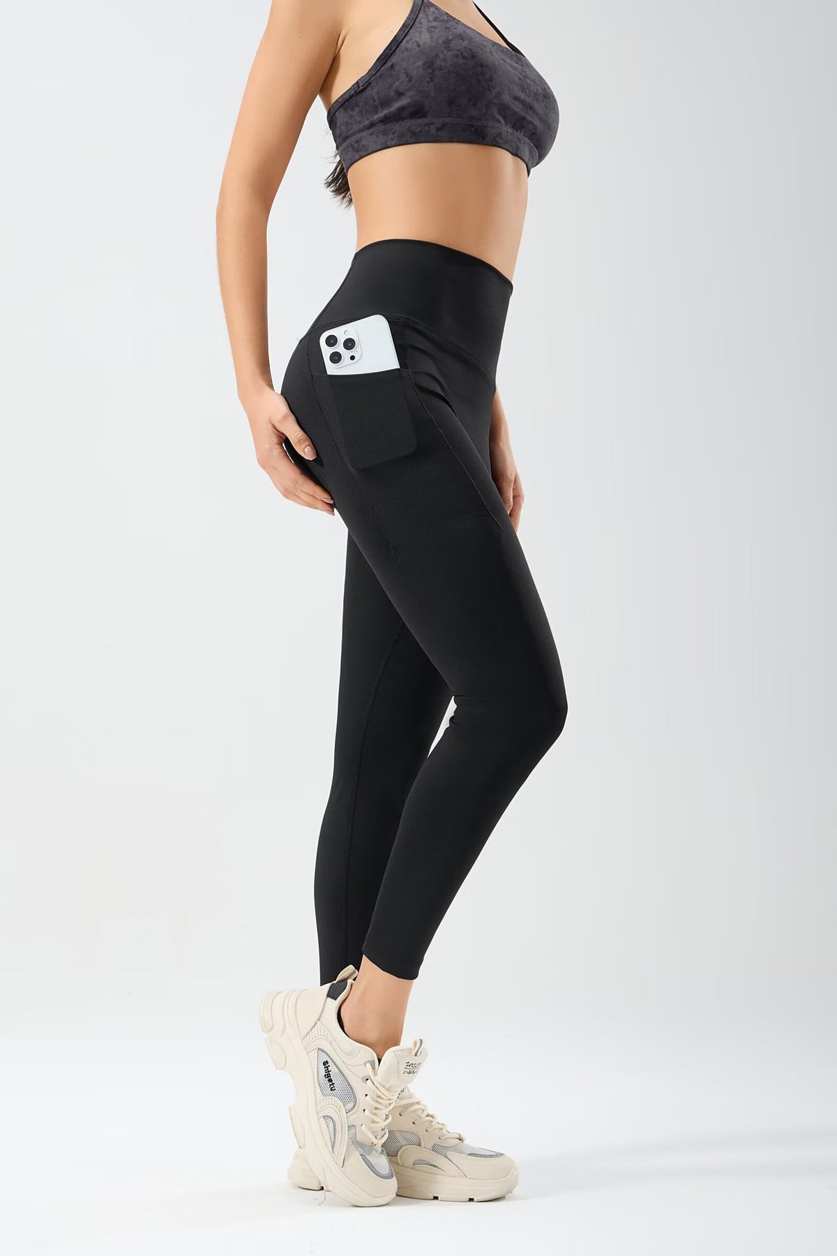 No awkward line yoga pants for women high waist hip lifting side fitness