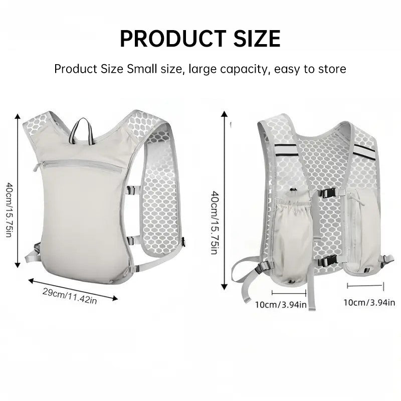 Lightweight Ergonomic Running Hydration Vest – Reflective Water Bottle Backpack for Cycling, Walking, Kayaking & Outdoor Sports