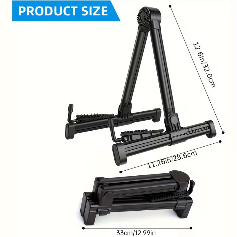 Foldable Guitar Stand – ABS/Silicone Holder for Acoustic, Electric Guitar, Ukulele, Violin & Banjo