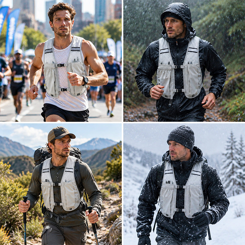 Lightweight Ergonomic Running Hydration Vest – Reflective Water Bottle Backpack for Cycling, Walking, Kayaking & Outdoor Sports
