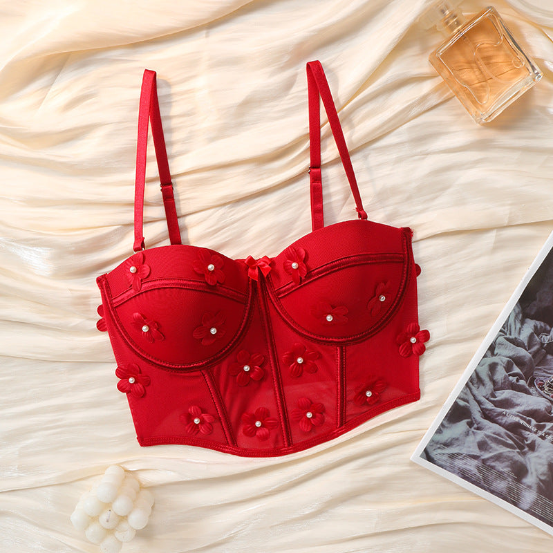 Fun lingerie flower top can be worn outside